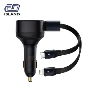 CAR CHG BASEUS 30W RETRACTABLE