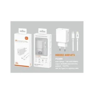 SIO SD02 CARGADOR COMPLETO PD20W CON CABLE C-L