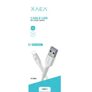 XAEA CABLE USB X-094 LIGHTENING 3A BLANCO 1M