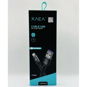 XAEA CABLE USB X-094 LIGHTENING 3A NEGRO 1M