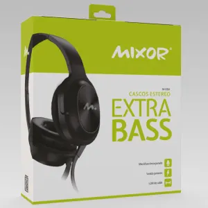 MIXOR EXTRA BASS CASCOS NEGRO M-084
