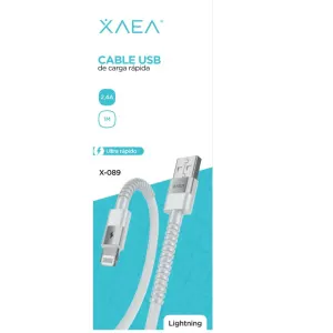 XAEA CABLE USB X-089 LIGHTNING 2,4A NEGRO 1M