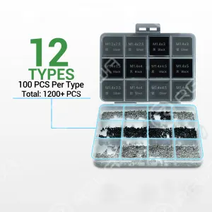 2UUL 1200 UNIDS SC12 12 TIPOS ANDROID JUEGO DE TORNILLOS