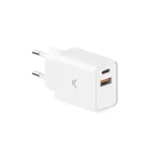 KSIX CARGADOR 20W DOBLE ENTRADA TIPO C + USB A
