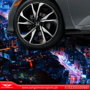 Honda Civic Alloy Rim 18 Inches Sports Style Black & Silver (9726) Model 2016-2022