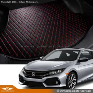 Honda Civic 7D Eco Trunk Mat Black with Red Model 2017-2021