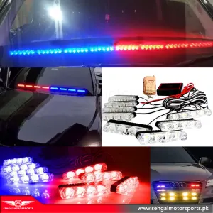 Police Flasher RED BLUE 4LED 8PCS Without Remote