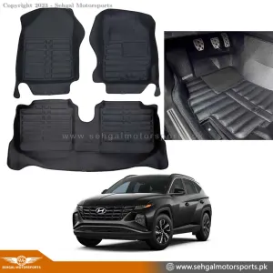 Hyundai Tucson 5D Floor Mats Black 3pcs Model 2020 -2022
