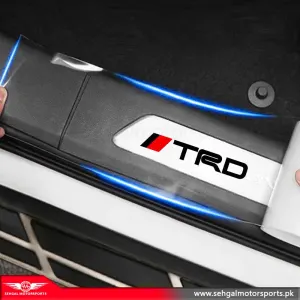 TRD Logo Door Sill Plate Protection Strips Transparent