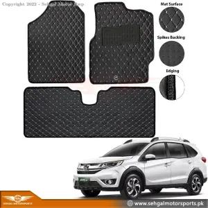 Honda BRV 7D ECO Floor Mat Black With Black 5Pcs Model 2016-2021