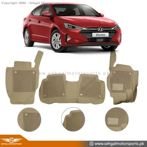 Hyundai Elantra 10D Floor Mat Beige 3 PCS Model 2021-2022