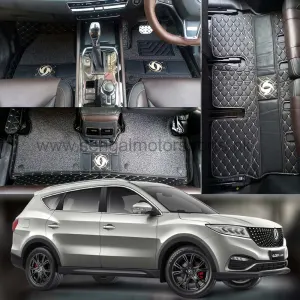 DFSK Glory 580 9D Floor Mats Black With Gray Stitched Model 2019-2022