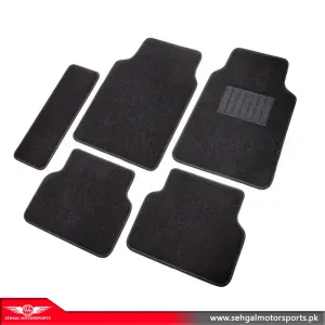 Universal Rubber Floor Mat Black 5Pcs
