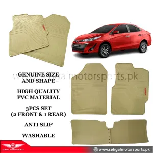 Toyota Yaris Rubber Floor Mat Beige (Imported) Model 2019-2022