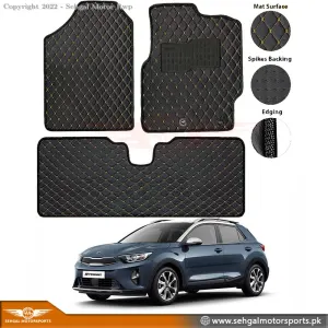 Kia Stonic 7D Eco Floor Mat Black with Beige Stitch Model 2020-2022