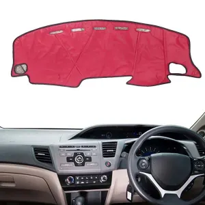 Honda Civic Dashboard Mat Synthetic Leather Red Model 2016-2021