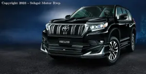 Toyota Prado FJ150 Front Body Kit / Lip Modellista (LED) Black 2018-2021