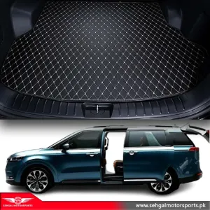 Kia Carnival 7D Eco Trunk Mat Black with Beige Model 2019-2022