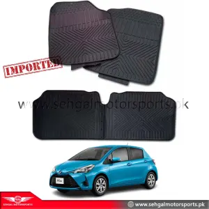Toyota Vitz Rubber Floor Mat Black (Imported) Model 2015-2020