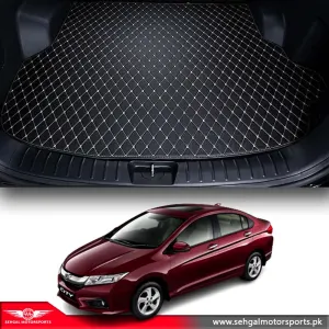 Honda City 7D Eco Trunk Mat Black With Beige Stitch Model 2022-2023
