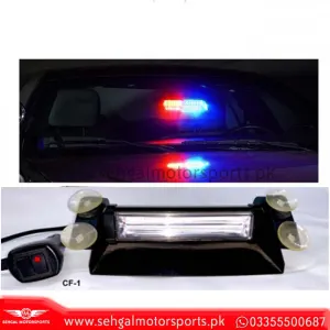 Police Wind Screen LED Light Small - Dashboard Light CF-1 12V Red / Blue