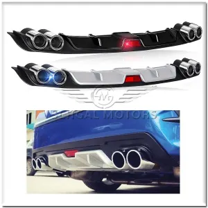 Honda Civic Dual Exhaust Diffuser With Red LED 3rd Brake Light Glossy BlackModel 2017-2021
