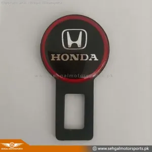 Honda Seat Belt Clip Metal Black with Red Line (pair)