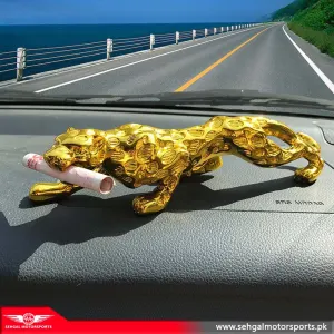Leopard Decoration For Car Dashboard - Golden