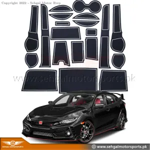 Honda Civic Interior Protection Mat Black White Model 2017-2021