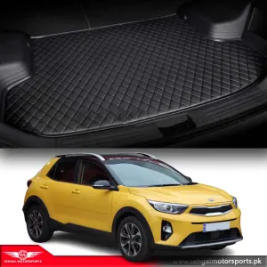 Kia Stonic 7D Eco Trunk Mat Black With Beige Stitch Model 2021-2022