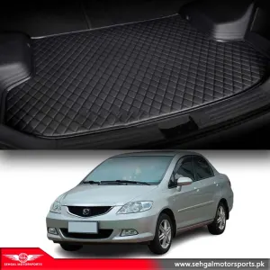 Honda City 7D Eco Trunk Mat Black With Black Stitch Model 2009-2021