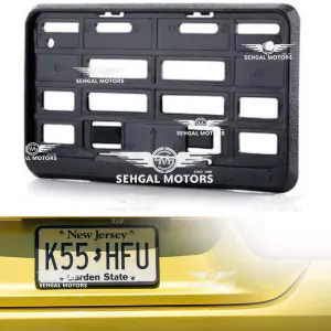 License Number Plate Frame with Reflector Black - Pair (Special)