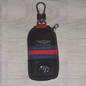 Toyota Key Pouch Red & Blue Strip With Logo & Key Chain