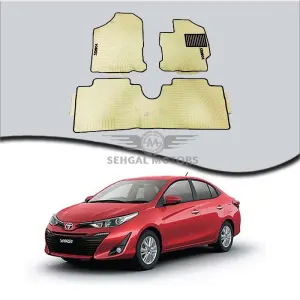 Toyota Yaris Rubber Floor Mat Beige 3 Pcs - Model 2019-2021