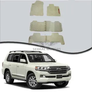 Toyota Land Cruiser FJ200 Rubber Floor Mat Beige 4 Pcs - Model 2015-2021