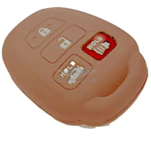 Toyota Corolla PVC Silicone Protection Key Cover 4 Button Brown- Model 2014-2015