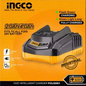 INGCO Fast Intelligent Charger 20V FCLI2001