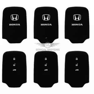 Honda Civic PVC Silicone Protection Key Cover 3 Button Black- Model 2016-2021