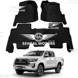 Toyota Hilux Revo 7D Eco Floor Mat Black and Beige 3pcs Model 2017-2021