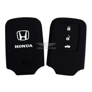Honda BRV Silicone Protection Key Cover Black With White Buttons Model 2012-2017