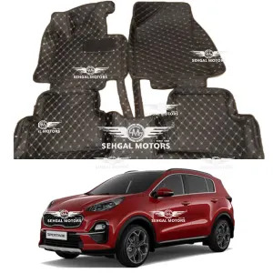 Kia Sportage 7D Floor Mats Black with Beige Stitch Model 2020-2021