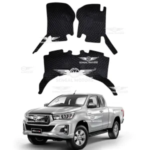Toyota Hilux Revo Black 7D Floor Mats Black Model 2017-2021