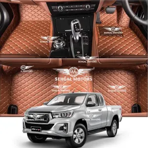 Toyota Hilux Revo 7D Floor Mat Brown with Brown 3pcs Model 2018-2021
