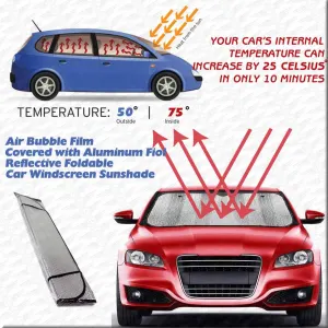Car Front Screen Foil / Sunshade Silver