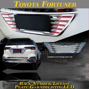 Toyota Fortuner Back Garnish with LED V2 (licenses Plate)