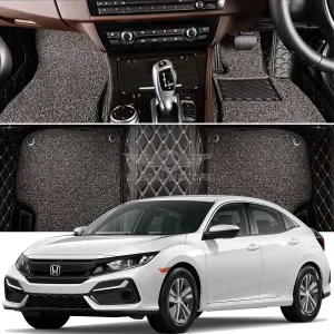 Honda Civic 9D Floor Mat Black with Gray 3pcs Model 2016 - 2021
