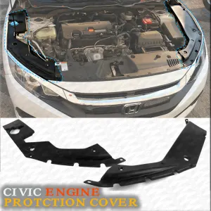 Honda Civic Fender Insulator Plastic Covers For Engine Black  Pair- Model 2016-2021