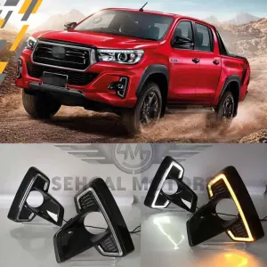 Toyota Hilux Revo Rocco Fog Light DRL Covers Dual LED - Model 2016-2020