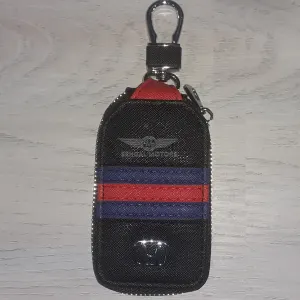 Honda Key Pouch Red & Blue Strip With Logo & Key Chain
