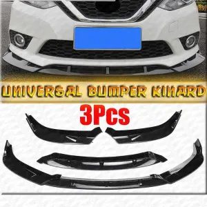 Universal Front Bumper Kinard 3Pcs Glossy Black